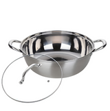 ANYGLEAM Stock Pot Silver Stainless Steel Home Restaurant Cooking Tool Single-Layer Compatible Soup Kitchen Utensils
