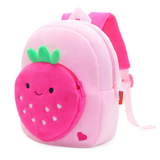 Anypack 3D Pink Strawberry Kids School Backpack Cute Cartoon Animal Style Children Toddler Plush Bag Perfect Accessories For Boys and Girls
