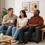 Anyseat 3-Seater Sofa Cover – Plain Dark Grey Style Slipcover for Living Room Chair Protection