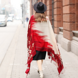Anyyou 100% Merino Wool Garnet Silk Satin Large Winter Scarf Pashmina Shawl Bandana Perfect For Women Ladies Fashion Style