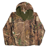 Mens Rain Jacket Brown Hooded Camouflage XL