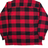 WORKER Mens Lumberjack Jacket Red Hooded Check L
