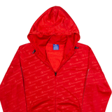 CHAMPION Mens Track Jacket Red Hooded XS