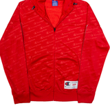 CHAMPION Mens Track Jacket Red Hooded XS