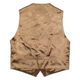 TOP SPIRIT Mens Blazer Waistcoat Brown Leather Suede 90s S