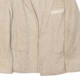 LILIANE BURTY Womens Blazer Jacket Beige Silk S