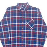 CONDOR Mens Flannel Shirt Blue Check Long Sleeve M