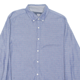 TOMMY HILFIGER New York Fit Mens Shirt Blue Spotted Long Sleeve M