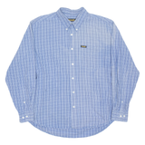 WRANGLER Mens Formal Shirt Blue Check Long Sleeve L