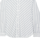 DKNY DKNY Jeans Mens Flannel Shirt White Striped Long Sleeve L