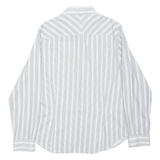 DKNY DKNY Jeans Mens Flannel Shirt White Striped Long Sleeve L