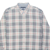 TOMMY HILFIGER New York Fit Mens Shirt Grey Check Long Sleeve 2XL