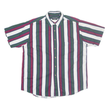 TRADER BAY Mens Shirt Green Striped L