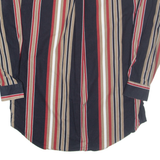 AUTHENTIC GFC Mens Shirt Black Striped Long Sleeve L