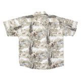 NORTH RIVER Deer Mens Shirt Brown Crazy Pattern L