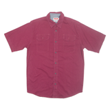 WRANGLER Mens Plain Shirt Maroon S