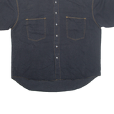 SIERRA PACIFIC Denim Look Mens Plain Shirt Black XL