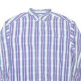 DENIM KIKOMO WEAR Mens Shirt Purple Striped Long Sleeve XL
