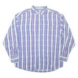 DENIM KIKOMO WEAR Mens Shirt Purple Striped Long Sleeve XL