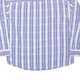 DENIM KIKOMO WEAR Mens Shirt Purple Striped Long Sleeve XL