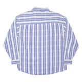 DENIM KIKOMO WEAR Mens Shirt Purple Striped Long Sleeve XL