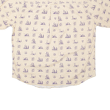ROUNDTREE AND YORKE Boat Mens Shirt Cream Crazy Pattern XL