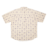ROUNDTREE AND YORKE Boat Mens Shirt Cream Crazy Pattern XL