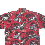 CLEARWATER Motorbike Mens Shirt Red Crazy Pattern L