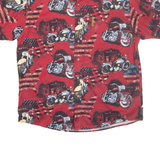 CLEARWATER Motorbike Mens Shirt Red Crazy Pattern L
