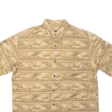 WOOLRICH Fish Mens Shirt Brown Crazy Pattern L