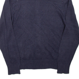 TOMMY HILFIGER Mens Jumper Blue High Neck Tight Knit L