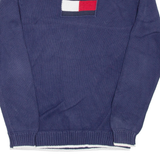 TOMMY HILFIGER Mens Jumper Blue Tight Knit L