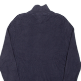 TOMMY HILFIGER Mens Jumper Blue High Neck Tight Knit S