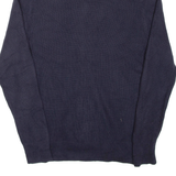 TOMMY HILFIGER Mens Jumper Blue High Neck Tight Knit S