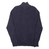 TOMMY HILFIGER Mens Jumper Blue High Neck Tight Knit S