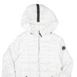 NAUTICA Womens Puffer Coat White Hooded L