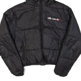 ELLESSE Cropped Womens Puffer Coat Black Hooded UK 8