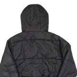 ELLESSE Cropped Womens Puffer Coat Black Hooded UK 8