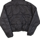 ELLESSE Cropped Womens Puffer Coat Black Hooded UK 8