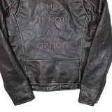 GUESS Womens Biker Jacket Black Leather S