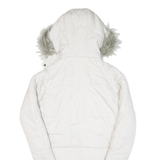 DIESEL Womens Puffer Coat White Hooded S