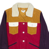 WRANGLER PETER MAX Womens Corduroy Jacket Red Colourblock S