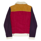 WRANGLER PETER MAX Womens Corduroy Jacket Red Colourblock S