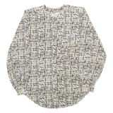 NOTATIONS Womens Shirt Beige Crazy Pattern Long Sleeve M