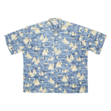 CAMPIA Boat Mens Hawaiian Shirt Blue Crazy Pattern 2XL