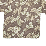 PIERRE CARDIN Leaves Mens Hawaiian Shirt Brown Crazy Pattern XL