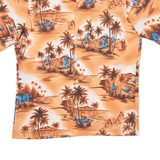 ISLANDER Palm Tree Mens Hawaiian Shirt Orange Crazy Pattern M