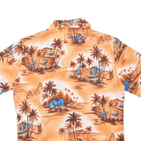 ISLANDER Palm Tree Mens Hawaiian Shirt Orange Crazy Pattern M