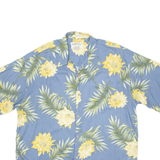 BAMBOO CLAY Mens Hawaiian Shirt Blue Floral 2XL
