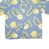 BAMBOO CLAY Mens Hawaiian Shirt Blue Floral 2XL